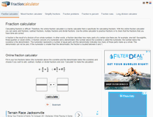 Tablet Screenshot of fractioncalculator-online.com